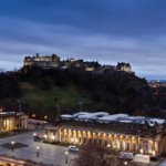 View of edinburgh castle from Mercure Edinburgh City Princes Street Hotel