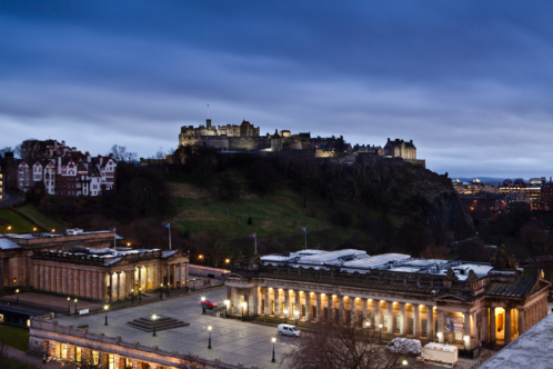 View of edinburgh castle from Mercure Edinburgh City Princes Street Hotel