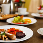 Table of cooked and continental breakfast at Mercure Hotels